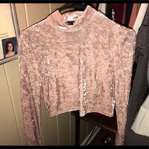 Crushed velvet crop top